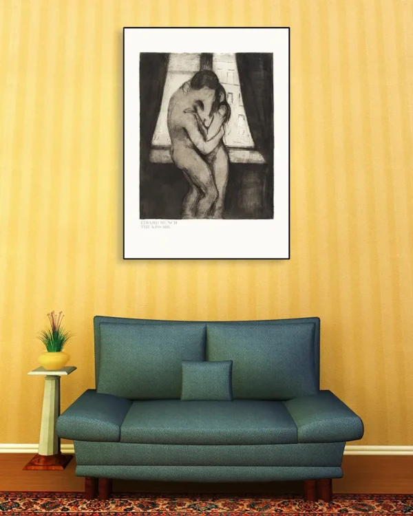 The Kiss 1895 - Edvard Munch - Poster - Klassisk konst - Ramexempel