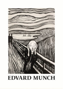 Skriet - The Scream - Monochrome Version- Edvard Munch - Poster - Klassisk konst