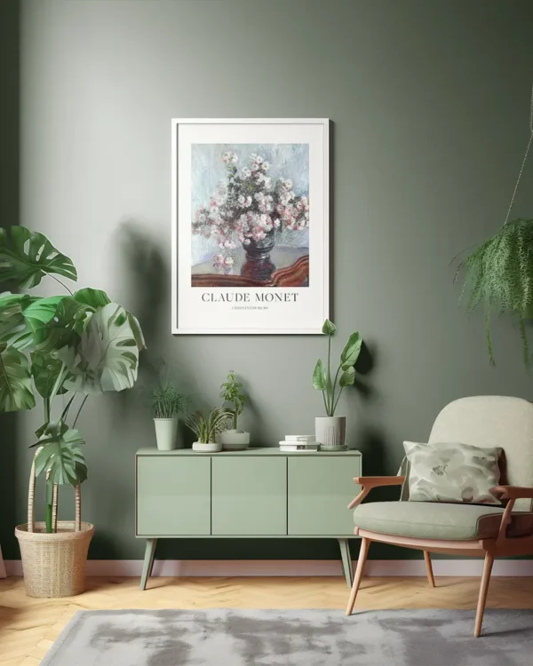 Chrysanthemums - Claude Monet - Poster - Klassisk konst - Ramexempel