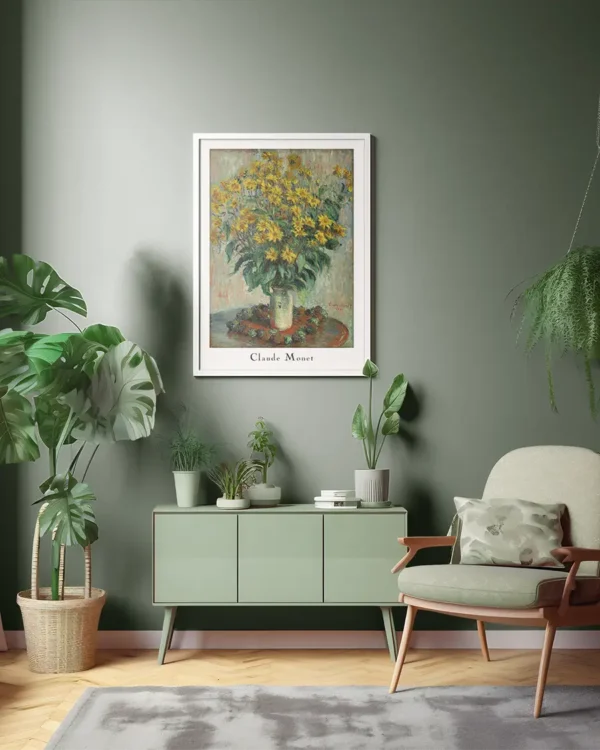 Jerusalem Artichoke Flowers - Claude Monet - Poster - Klassisk konst - Ramexempel