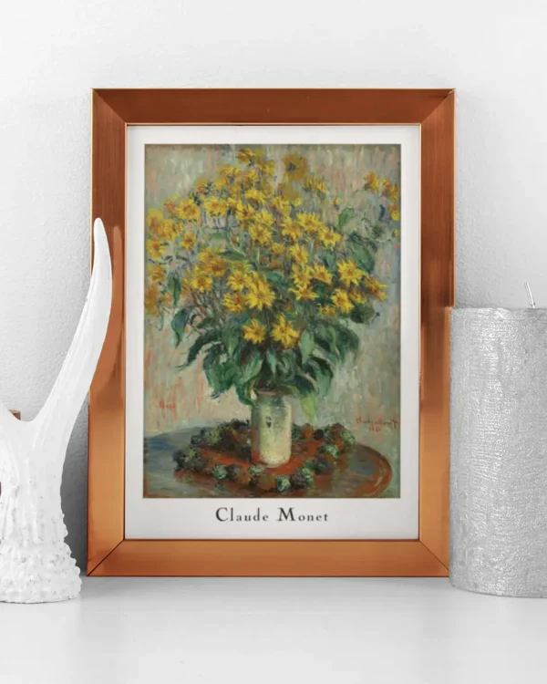 Jerusalem Artichoke Flowers - Claude Monet - Poster - Klassisk konst - Ramexempel