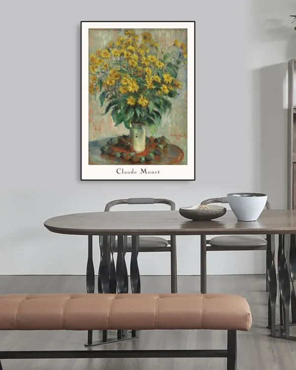 Jerusalem Artichoke Flowers - Claude Monet - Poster - Klassisk konst - Ramexempel