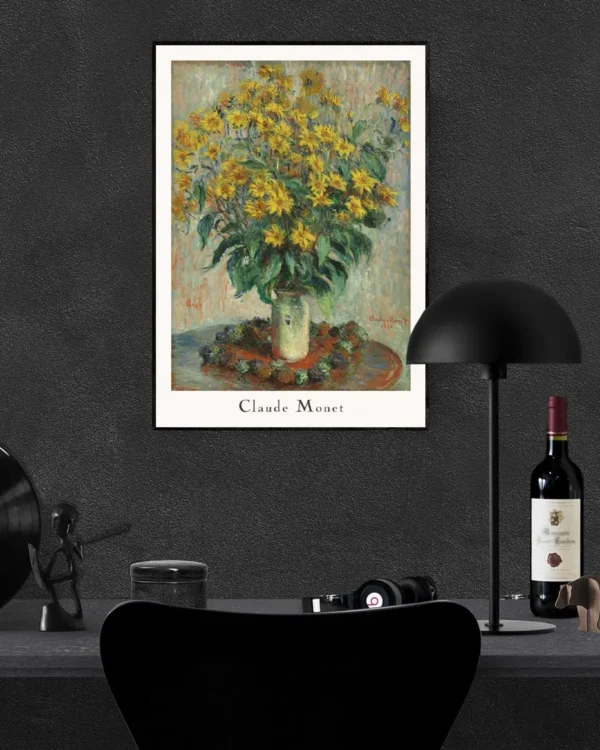 Jerusalem Artichoke Flowers - Claude Monet - Poster - Klassisk konst - Ramexempel