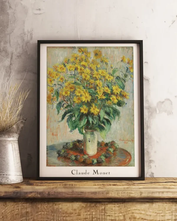 Jerusalem Artichoke Flowers - Claude Monet - Poster - Klassisk konst - Ramexempel