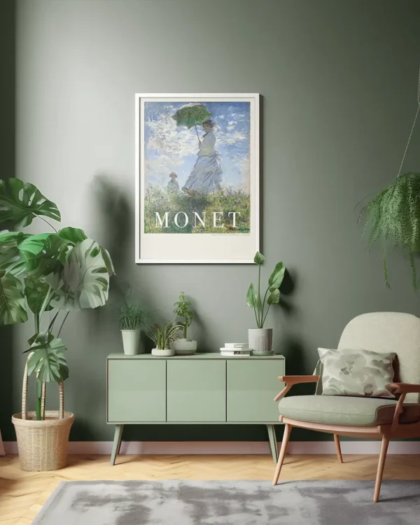 Woman With Parasol - Poster - Klassisk konst - Ramexempel