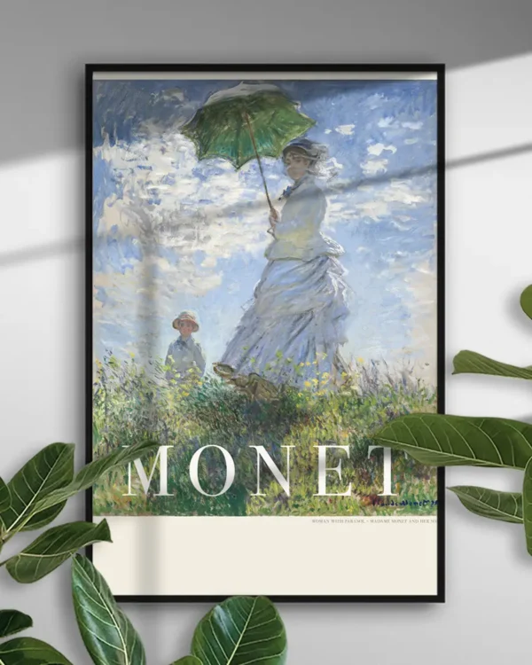 Woman With Parasol - Poster - Klassisk konst - Ramexempel