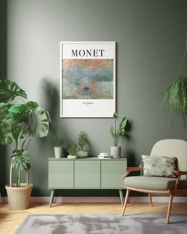 Sunrise, Impression - Claude Monet - Poster - Klassisk konst - Ramexempel