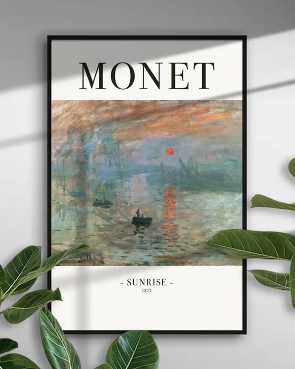 Sunrise, Impression - Claude Monet - Poster - Klassisk konst - Ramexempel