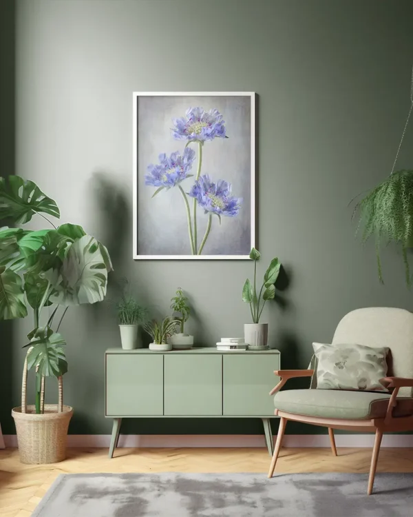 Scabiosa - Höstvädd - Poster - Ramexempel