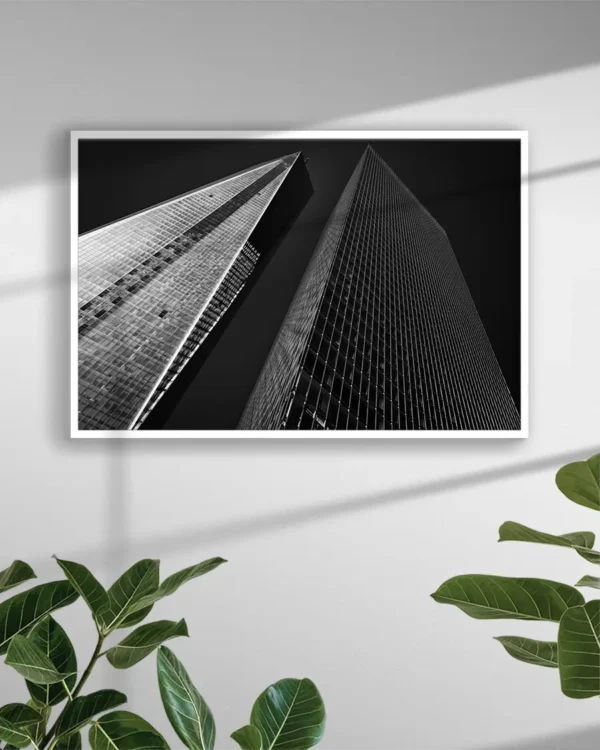 Heavenly neighbors - Poster - Svartvitt fotografi - Ramexempel