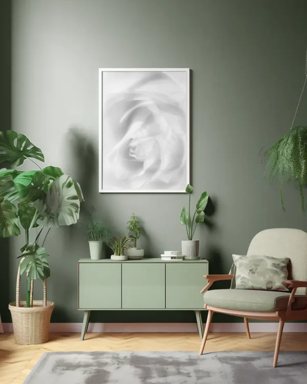 Hint of a rose - Poster -Svartvitt fotografi - Ramexempel