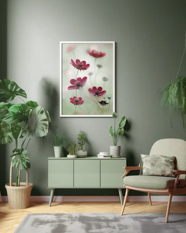 Cosmos sway - Chokladskära - Poster - Fotografi - Ramexempel