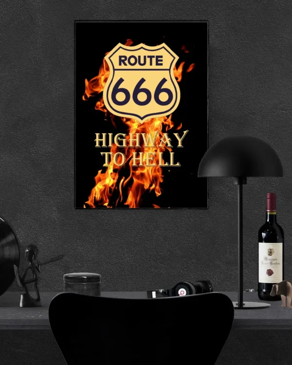 Route 666 - Highway To Hell - Poster - Ramexempel