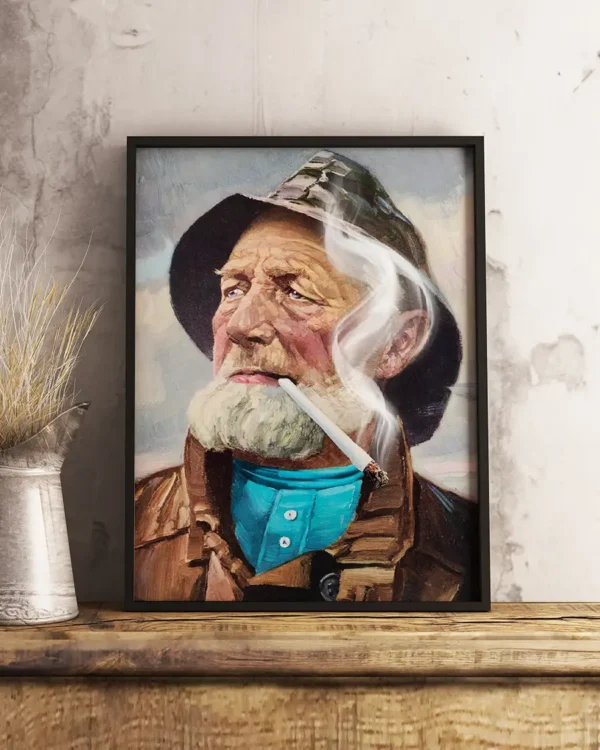 Fiskargubben Röker På - Poster - Ramexempel
