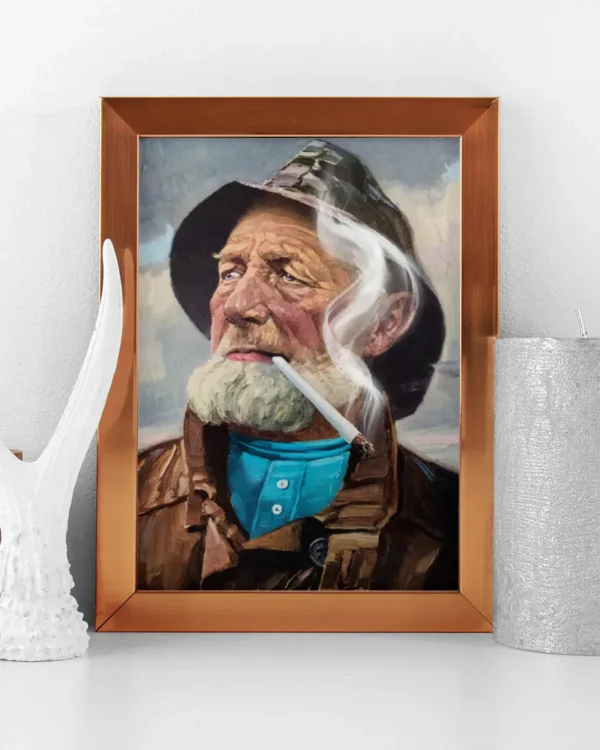 Fiskargubben Röker På - Poster - Ramexempel