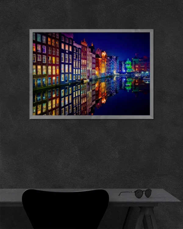 Amsterdam At Night 2017 - Poster - Fotografi - Ramexempel