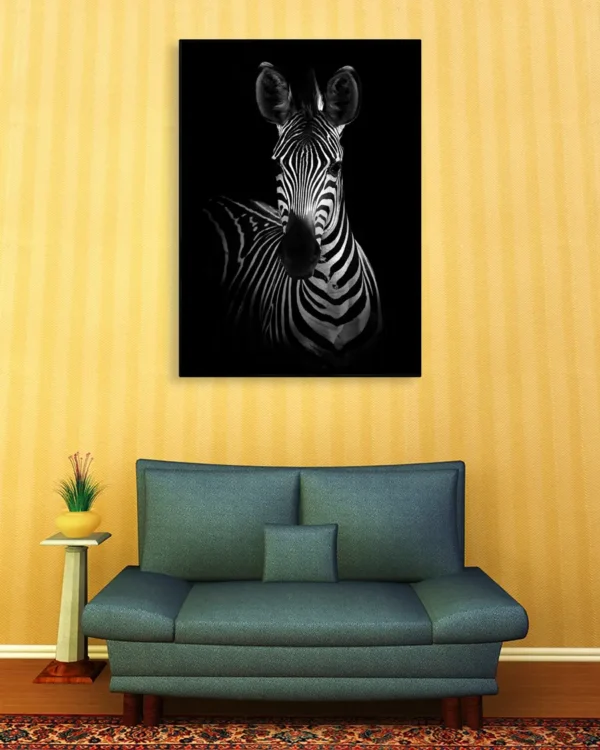 The Zebra - Poster - Svartvitt fotografi - Ramexempel