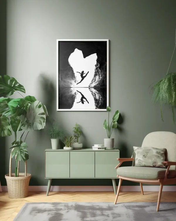 A Beating Heart - Poster - Svartvitt fotografi - Ramexempel