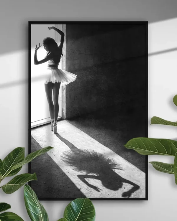Shadow Dance - Poster - Svartvitt fotografi - Ramexempel