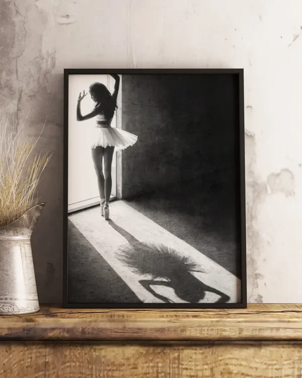 Shadow Dance - Poster - Svartvitt fotografi - Ramexempel