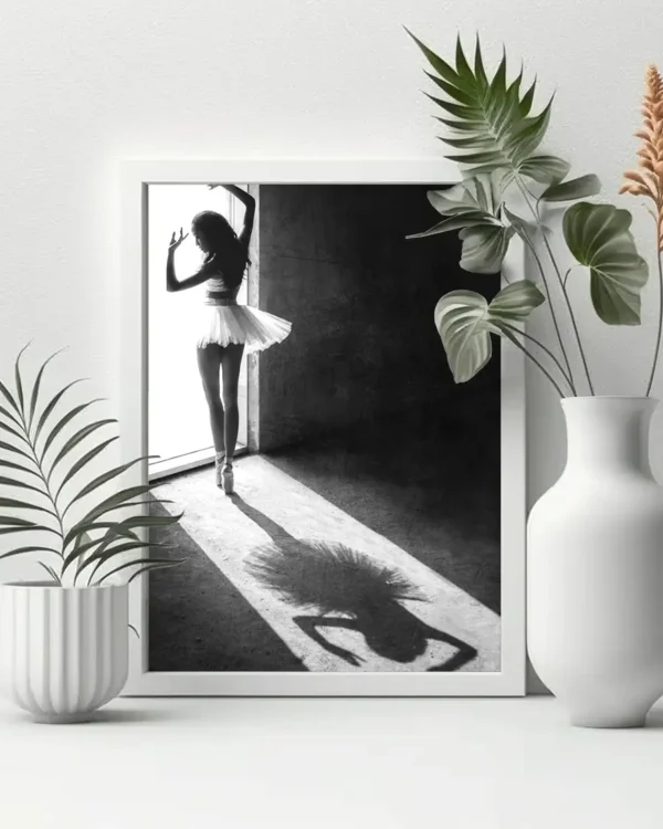 Shadow Dance - Poster - Svartvitt fotografi - Ramexempel
