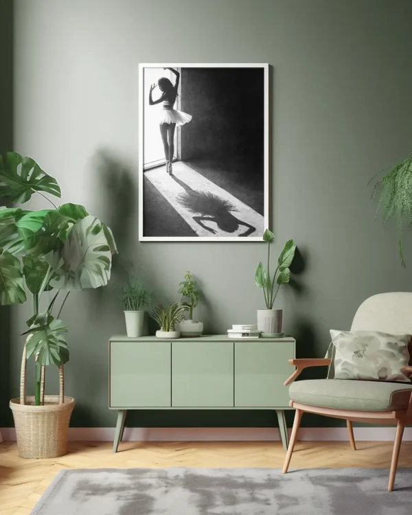 Shadow Dance - Poster - Svartvitt fotografi - Ramexempel