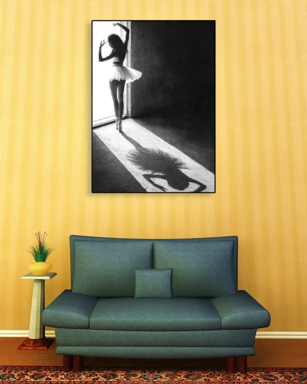 Shadow Dance - Poster - Svartvitt fotografi - Ramexempel