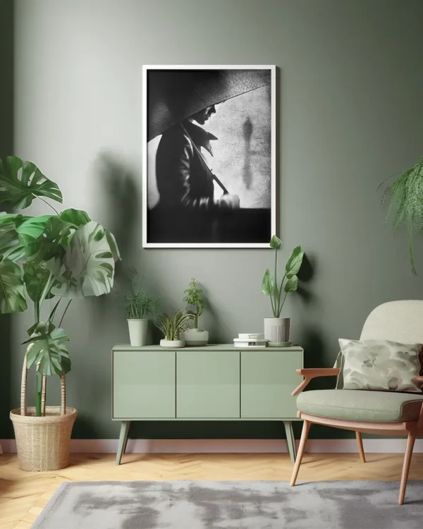 Rain please tell him - Poster - Svartvitt fotografi - Ramexempel