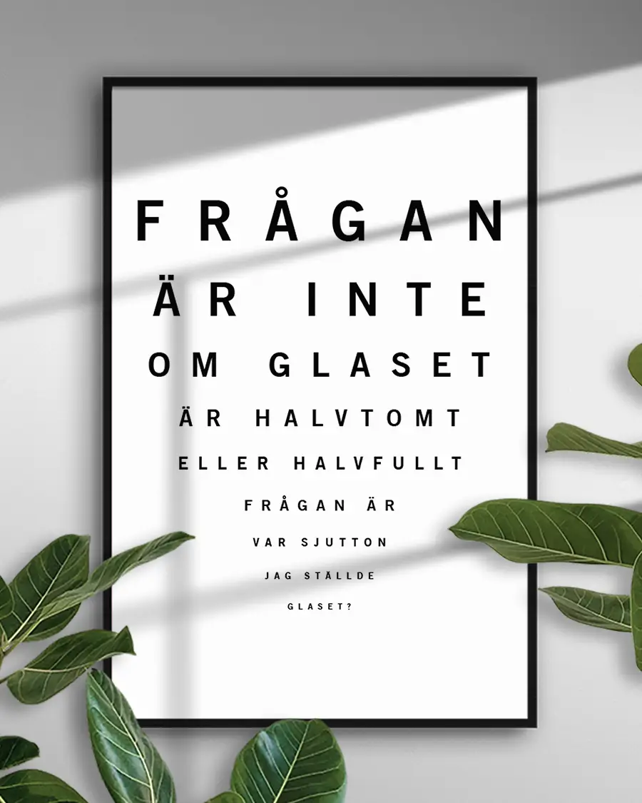 Syntesttavla – Poster – Texttavla. En rolig och stilren poster utformad som en klassisk syntesttavla - Ramexempel
