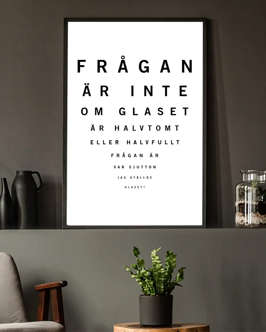 Syntesttavla – Poster – Texttavla. En rolig och stilren poster utformad som en klassisk syntesttavla - Ramexempel