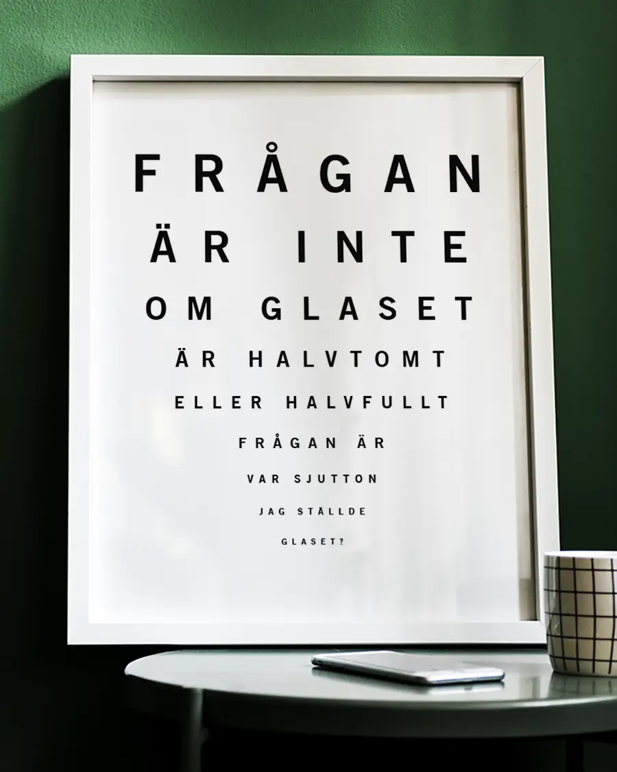 Syntesttavla – Poster – Texttavla. En rolig och stilren poster utformad som en klassisk syntesttavla - Ramexempel
