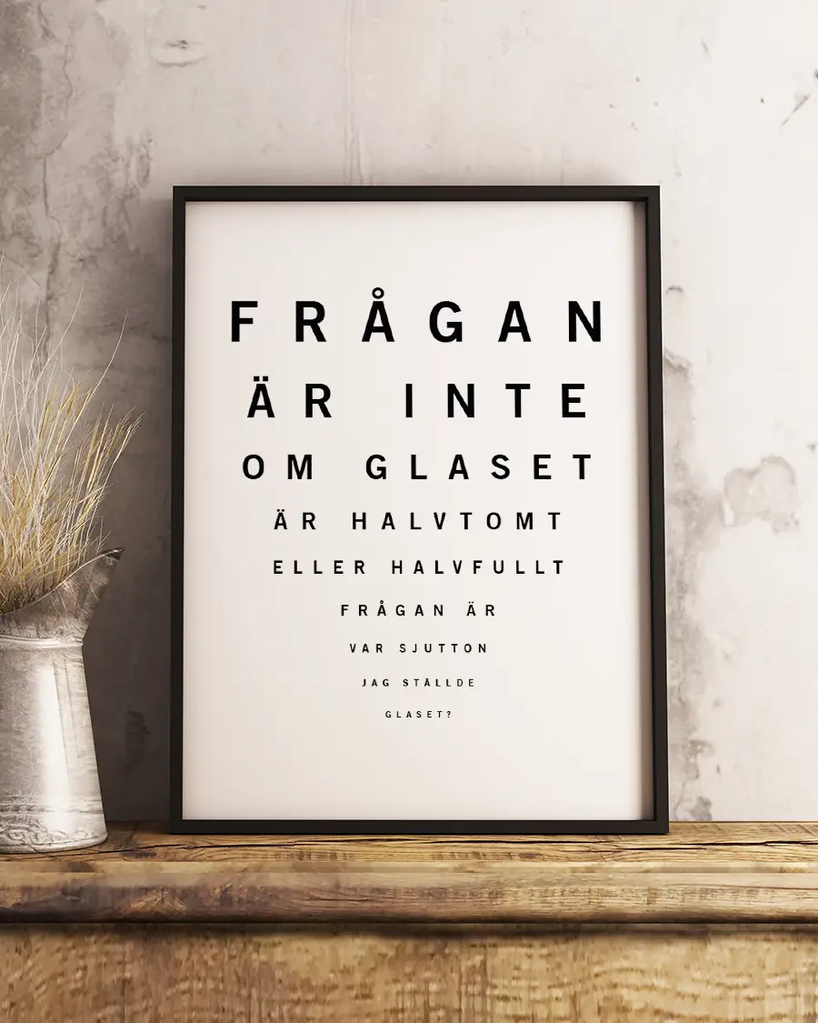 Syntesttavla – Poster – Texttavla. En rolig och stilren poster utformad som en klassisk syntesttavla - Ramexempel