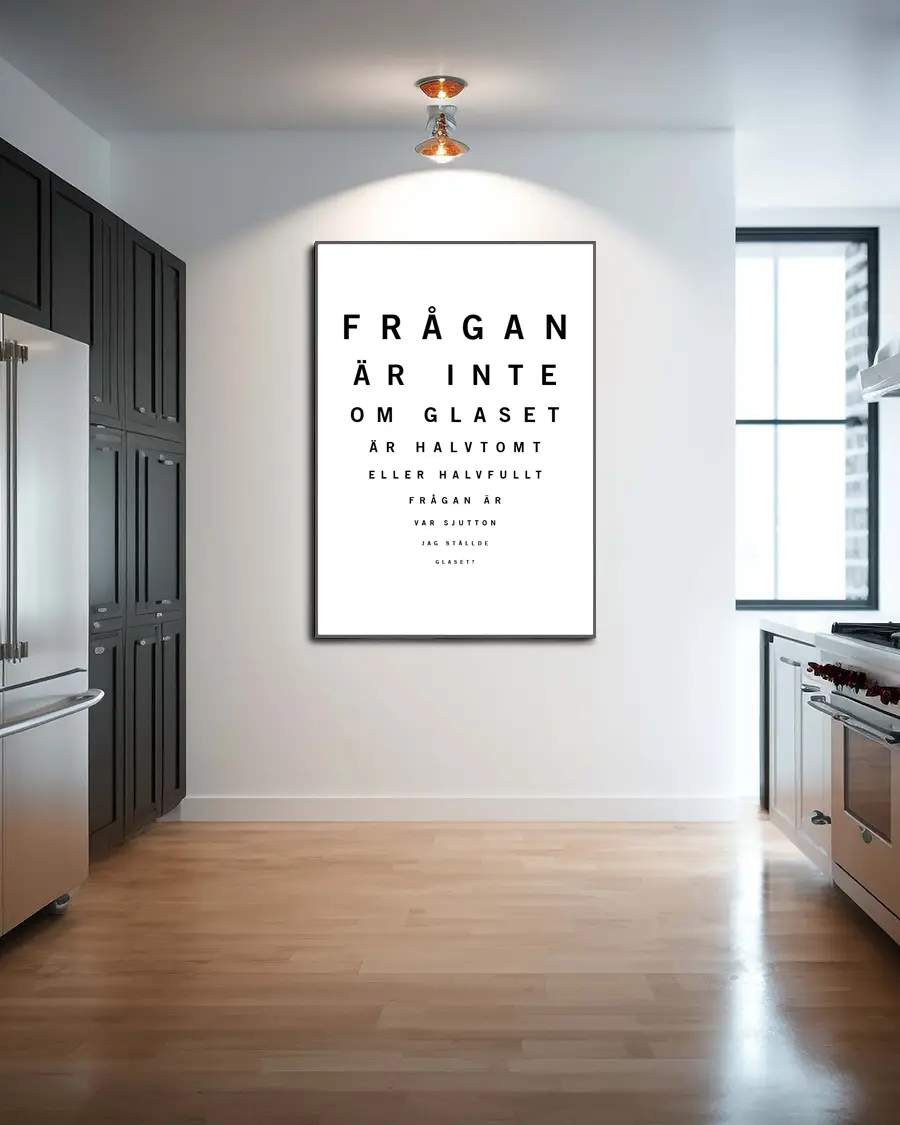 Syntesttavla – Poster – Texttavla. En rolig och stilren poster utformad som en klassisk syntesttavla - Ramexempel