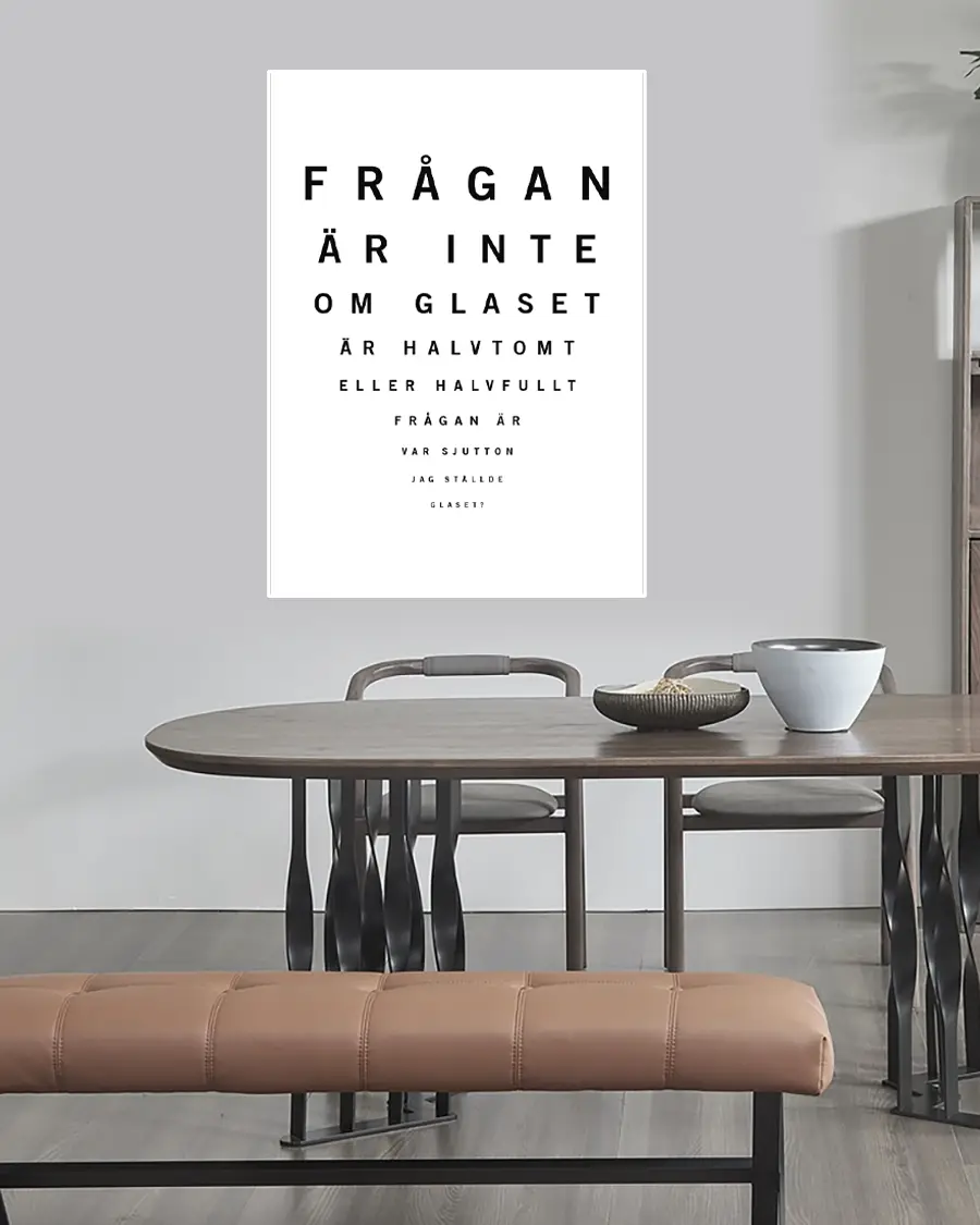 Syntesttavla – Poster – Texttavla. En rolig och stilren poster utformad som en klassisk syntesttavla - Ramexempel