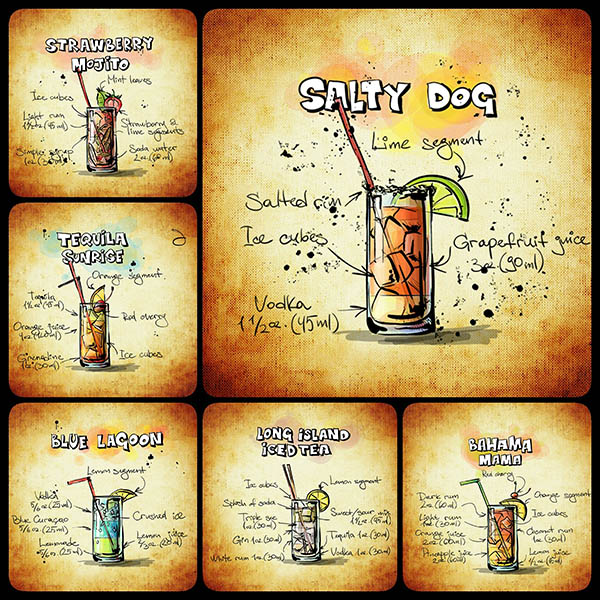 Sex Cocktails – Poster – Illustration med drinkrecept