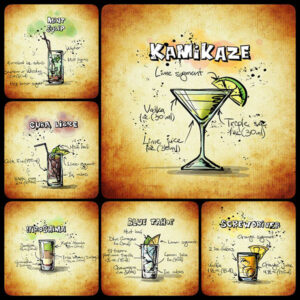 Sex Cocktails - Poster - Illustration med drinkrecept